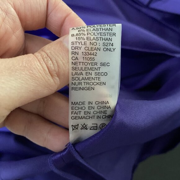 NUE by Shani Satin Sheath Dress Size 12 Elegant Formal Cocktail Party Shaping - Picture 12 of 15